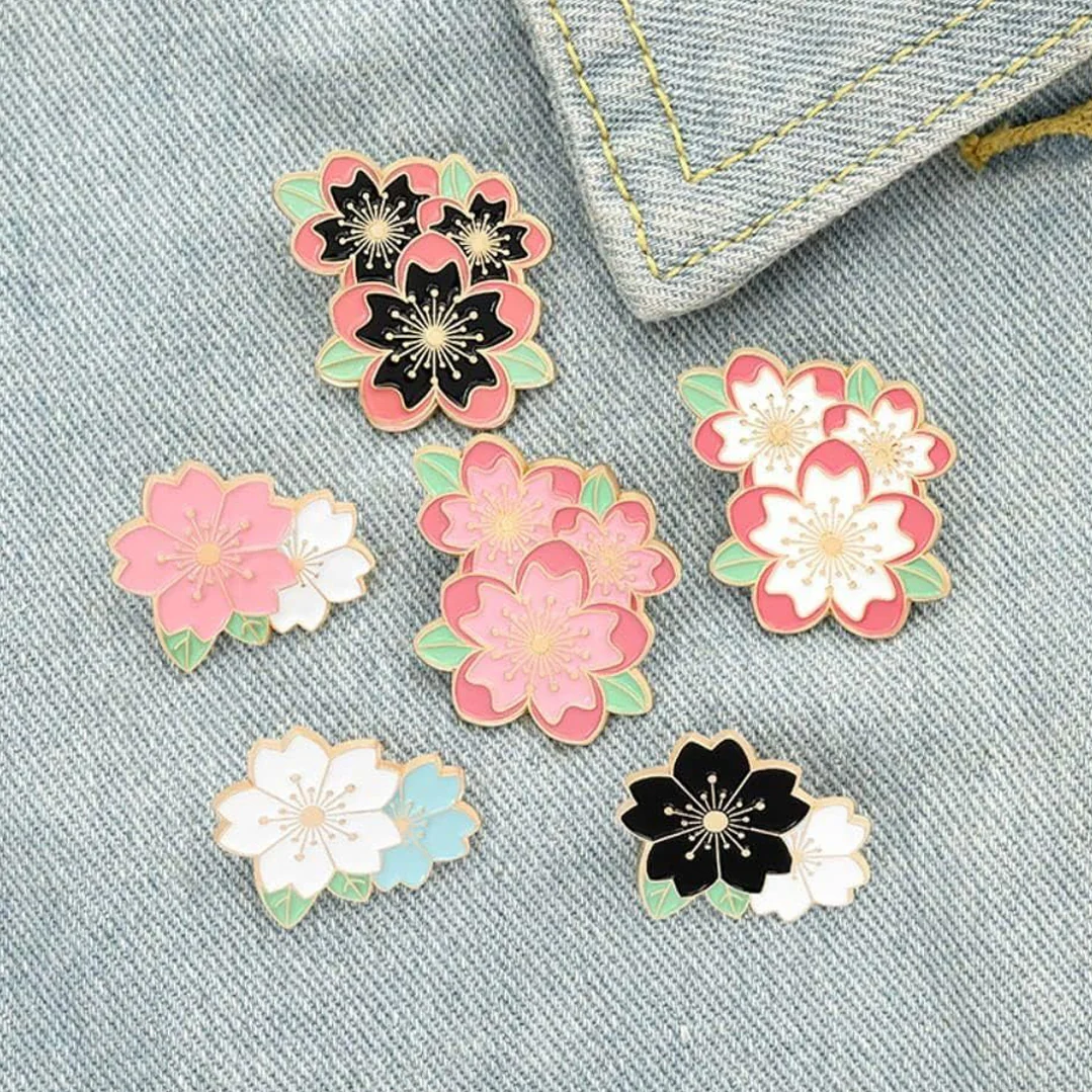 Spring Cherry Blossom Enamel Pins