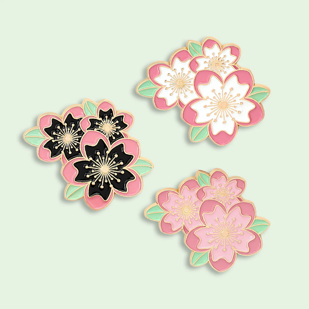 Spring Cherry Blossom Enamel Pins - Image 2